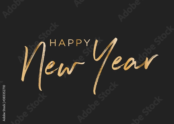 Fototapeta Happy New Year Text, New Year's Greeting Card, Happy New Year Background, 2021, Holiday Vector Text Greeting Card Illustration