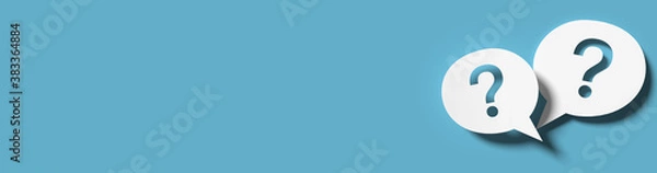Fototapeta Question mark in front of a red color wall background. Business support concept - 3D Rendering.