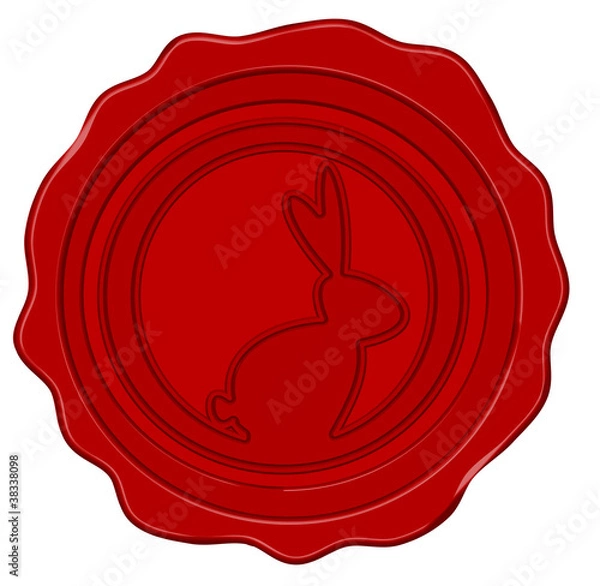 Fototapeta Wax seal with easter bunny