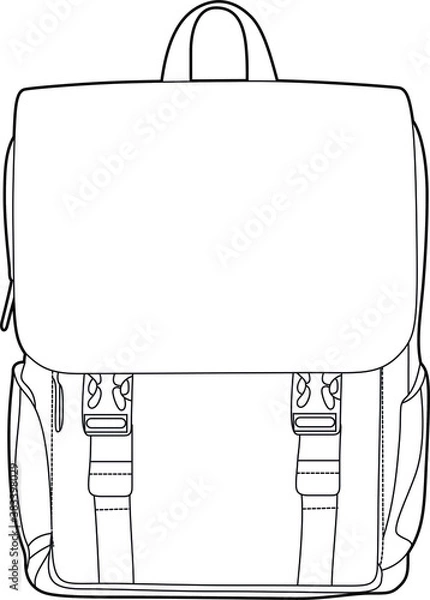 Fototapeta Professional Backpack Vector / Line Drawing. Icon, Logo, Design, Element