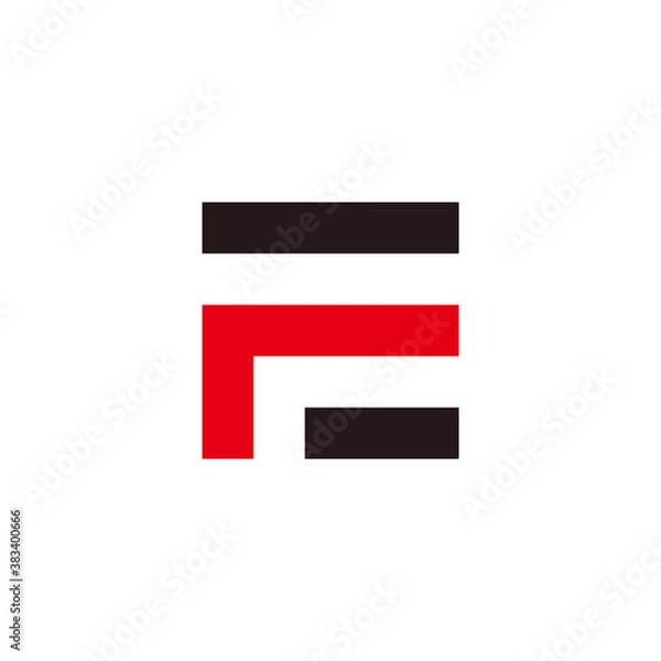 Fototapeta simple abstract letter fe square line logo vector