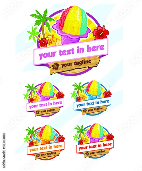 Obraz rainbow ice cream logo vector