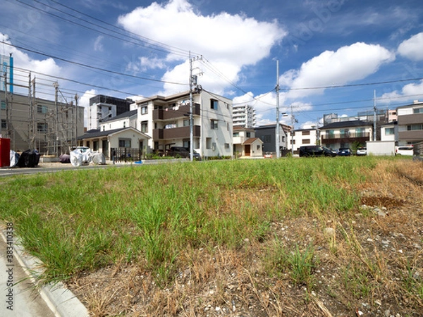 Fototapeta 住宅街の空き地