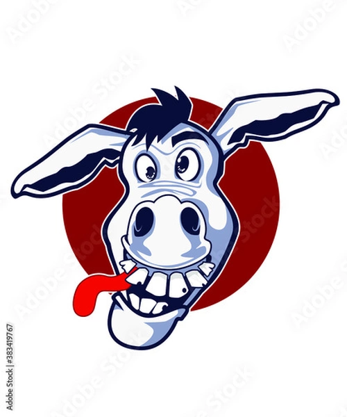 Obraz donkey animal cartoon in vector