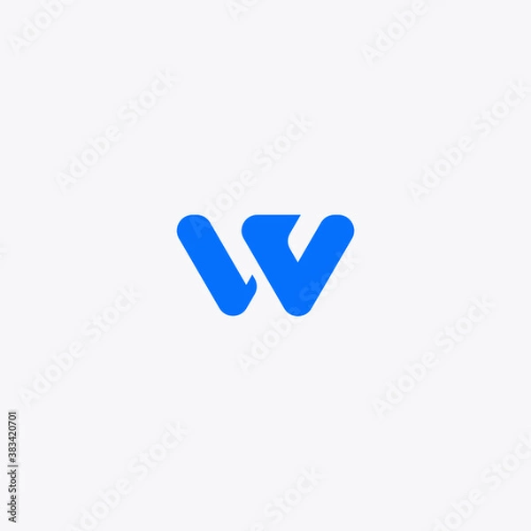 Obraz Letter W icon technology symbol logo vector designs