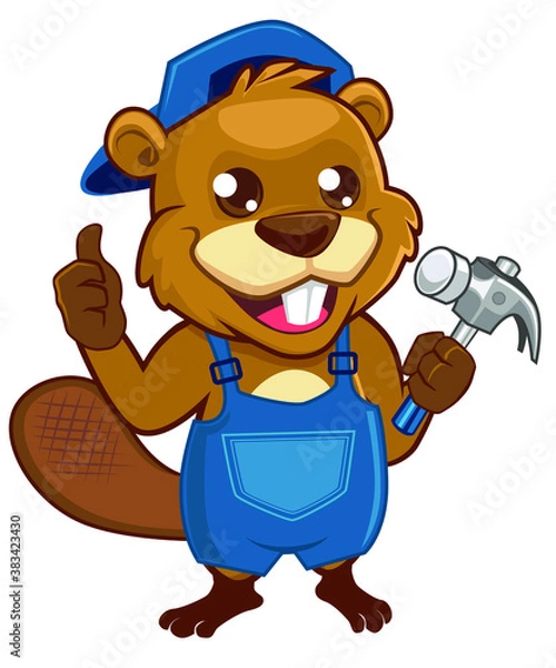 Obraz beaver mascot cartoon in vector