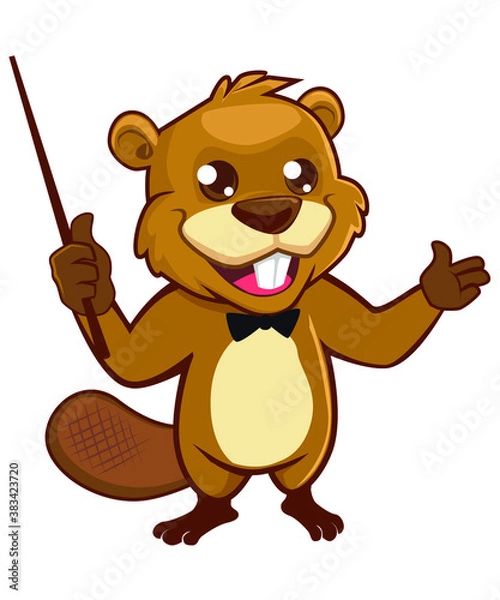 Obraz beaver mascot cartoon in vector