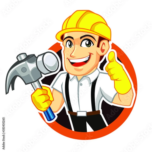 Obraz handyman mascot cartoon in vector
