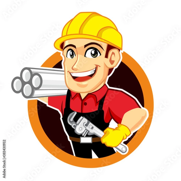 Obraz handyman mascot cartoon in vector