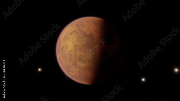 Fototapeta Cosmic landscape, beautiful science fiction wallpaper with endless deep space. 3D render