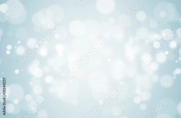 Fototapeta White glitter vintage lights background. Bokeh silver and white. defocused and center copy space.	