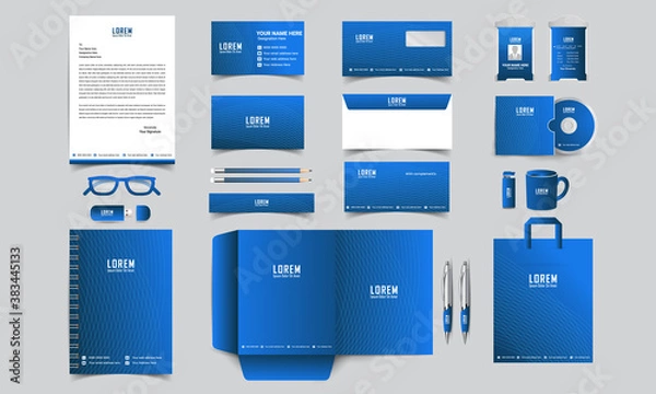 Obraz corporate identity template with digital elements. Vector company style for brand book and guideline.