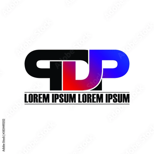 Fototapeta PDP letter monogram logo design vector