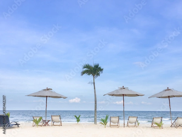 Obraz beach with umbrella