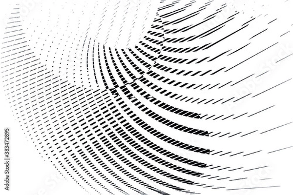 Fototapeta Abstract halftone lines and dots background, geometric dynamic pattern, vector modern design texture.