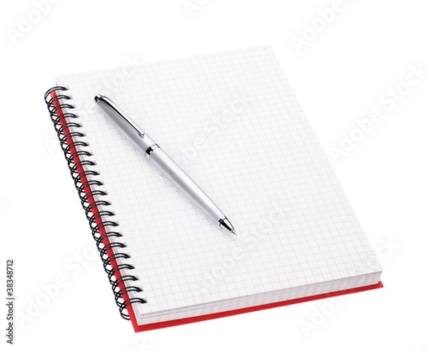 Fototapeta Pen on open notebook