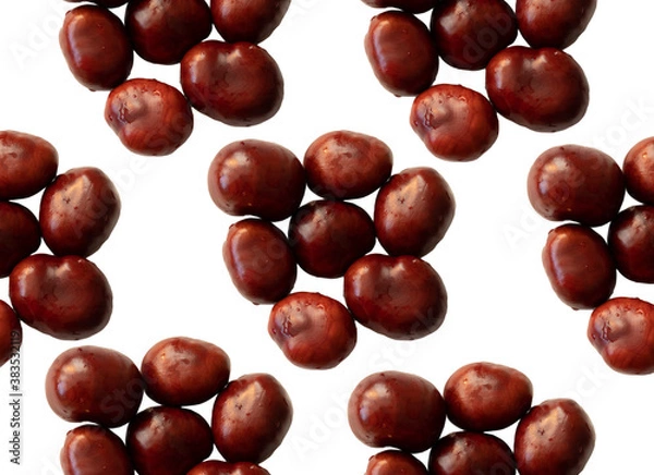 Fototapeta Solid chestnut pattern on white background