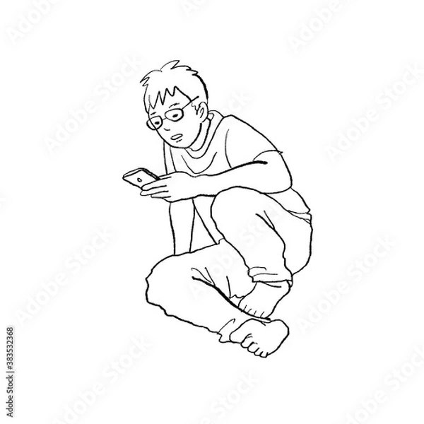 Obraz 男性　イラスト　201007 hanadaruma 