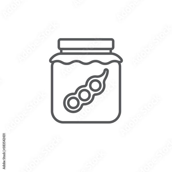 Fototapeta Peas jar vector icon symbol isolated on white background