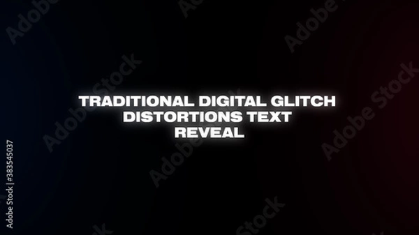 Fototapeta Traditional Digital Glitch Distortions Text Reveal