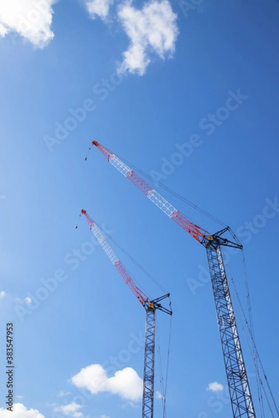 Fototapeta 建築現場のクレーン