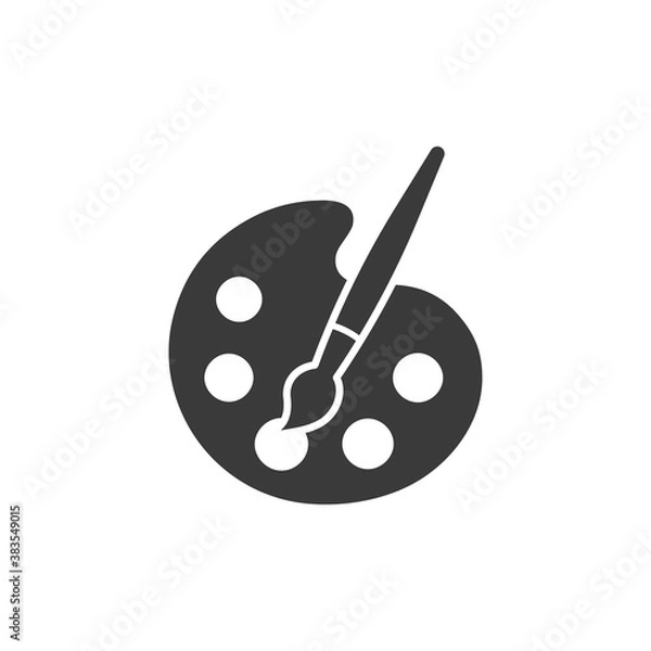 Obraz paintbrush with palette icon vector