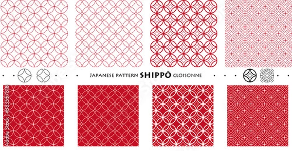 Fototapeta Japanese pattern SIPPŌ cloisonne_seamless pattern_c02
