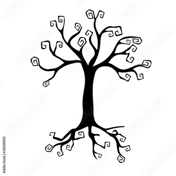Fototapeta Simple illustration of monster tree Concept for Halloween day