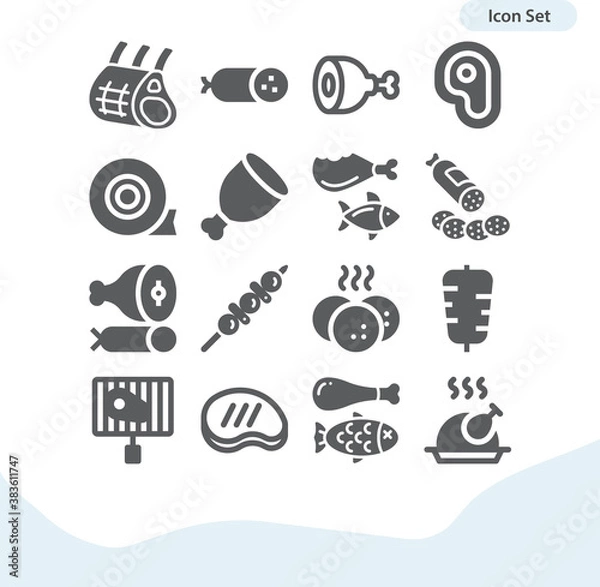 Obraz Simple set of plant part related filled icons.