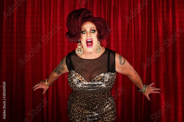 Fototapeta Drag Queen Screaming or Singing