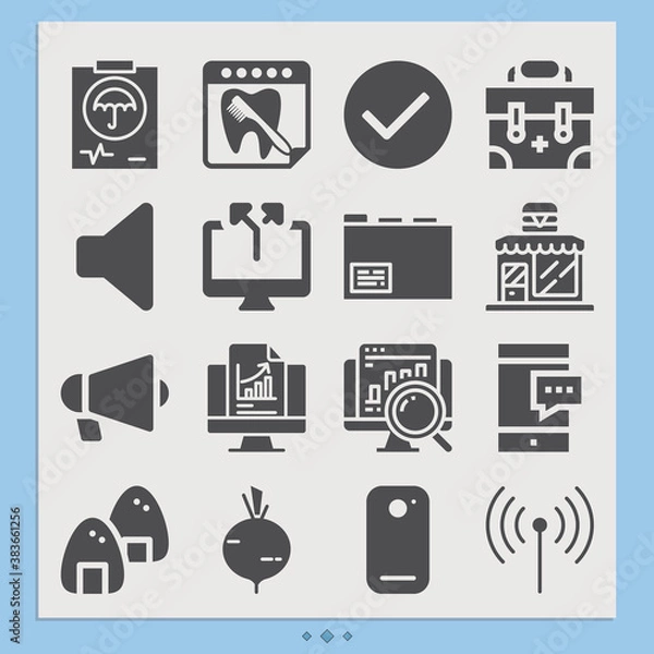 Fototapeta Simple set of visualization related filled icons.