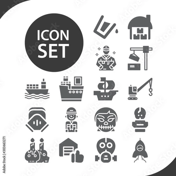 Fototapeta Simple set of crane related filled icons.