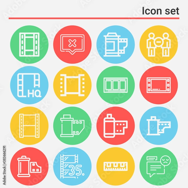 Fototapeta 16 pack of destructive  lineal web icons set
