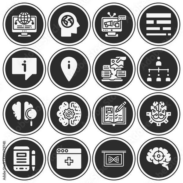 Fototapeta 16 pack of cognition  filled web icons set