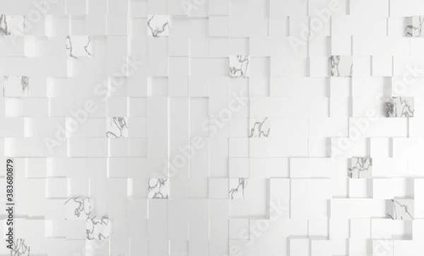 Obraz Abstract 3d background with white and marble cubes 