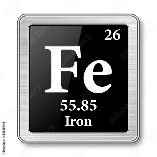 Obraz The periodic table element Iron. Vector illustration