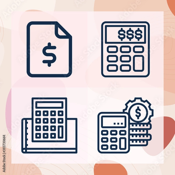 Fototapeta Simple set of expense related lineal icons