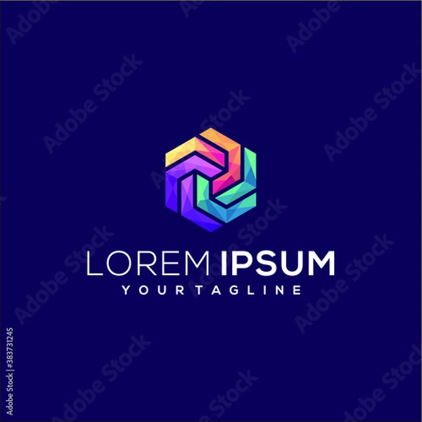 Fototapeta Colorful Hexagon Logo Template