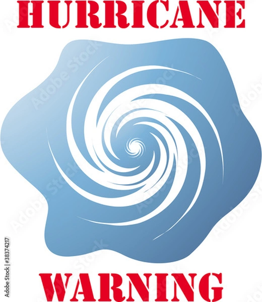 Obraz Hurricane warning icon on white vector