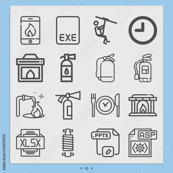 Fototapeta Simple set of wait related lineal icons.