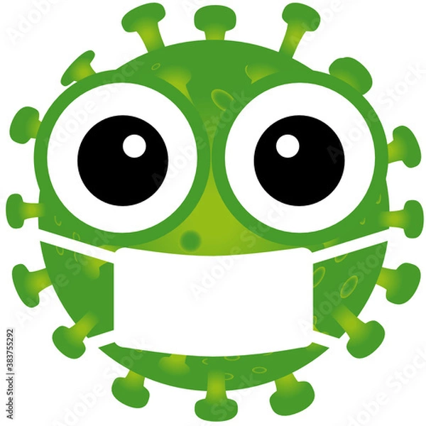 Obraz Grünes Virus mit Maske