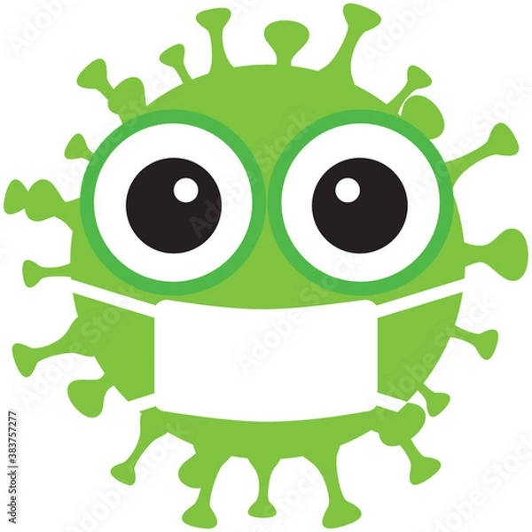 Obraz Grünes Virus mit Maske