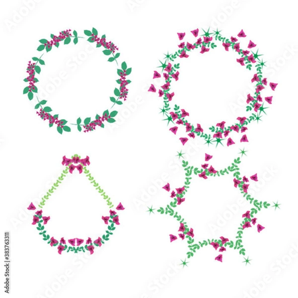 Fototapeta ribbon with flowers