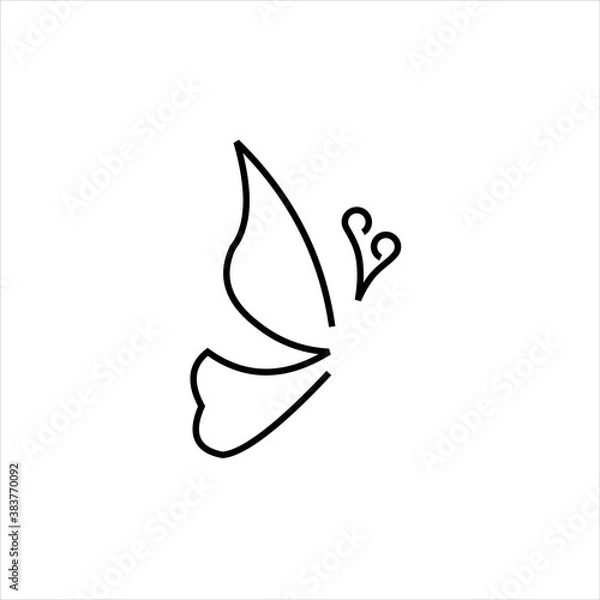 Fototapeta Butterfly logo, butterfly line logo design vector illustration, butterfly line logo design template vector stock illustration