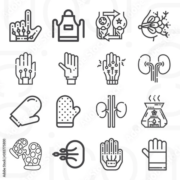 Fototapeta 16 pack of gland  lineal web icons set
