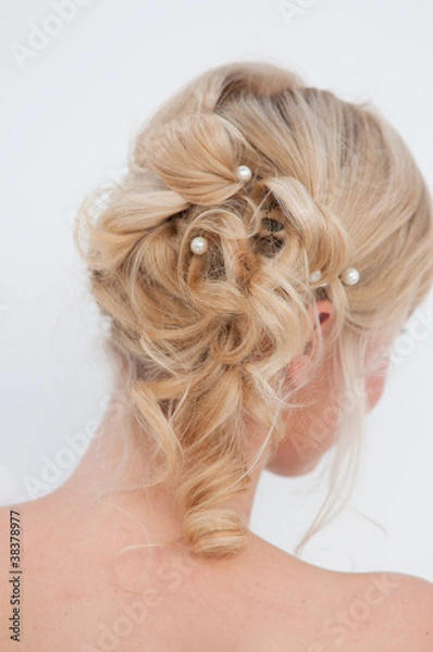 Fototapeta Frisurbeispiel Hochsteckfrisur blond