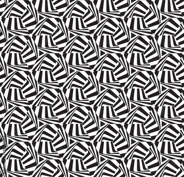 Obraz Abstract black and white textured geometric seamless pattern.