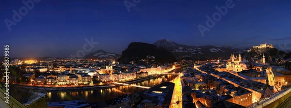 Obraz Salzburg night panorama