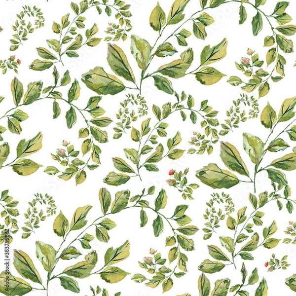 Obraz Watercolor seamless pattern. Abstract background with colorful  spring  field