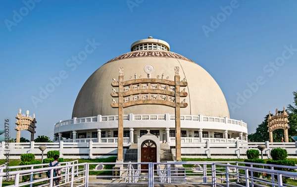 Fototapeta Dome of Deekshabhoomi with clear sky background in Nagpur, India.